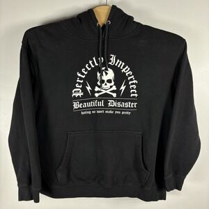 Beautiful Disaster Women's Curvy 1X Graphic Print Pullover Hooded Sweatshirt‎